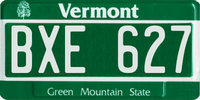 VT license plate BXE627