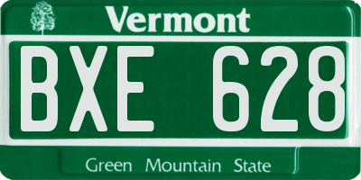 VT license plate BXE628