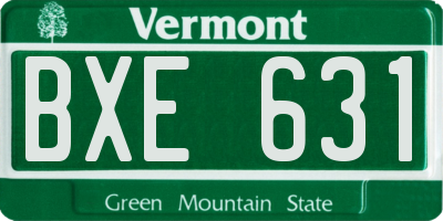 VT license plate BXE631