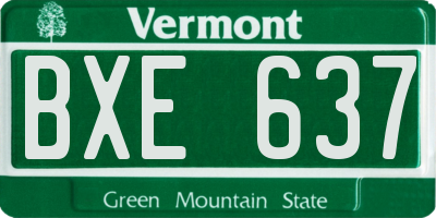 VT license plate BXE637