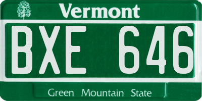 VT license plate BXE646