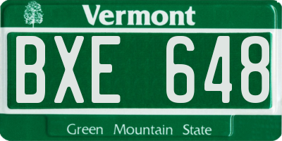 VT license plate BXE648