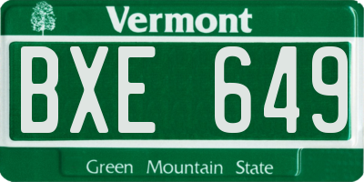 VT license plate BXE649