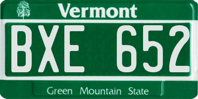 VT license plate BXE652