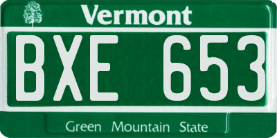 VT license plate BXE653