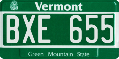VT license plate BXE655