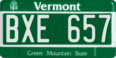 VT license plate BXE657