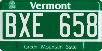VT license plate BXE658