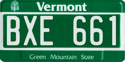 VT license plate BXE661
