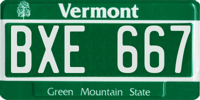 VT license plate BXE667