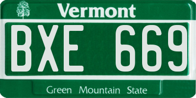 VT license plate BXE669