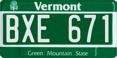 VT license plate BXE671