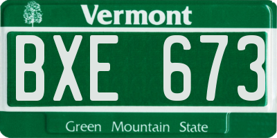 VT license plate BXE673
