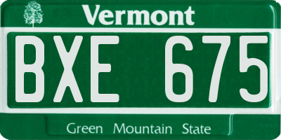 VT license plate BXE675