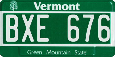 VT license plate BXE676