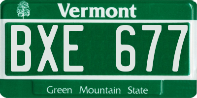 VT license plate BXE677