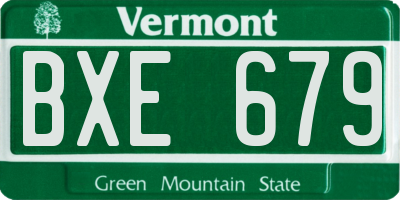 VT license plate BXE679