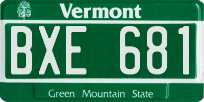 VT license plate BXE681