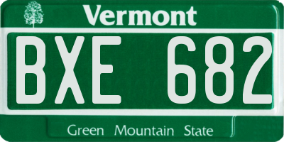 VT license plate BXE682