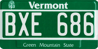 VT license plate BXE686