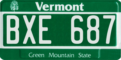 VT license plate BXE687