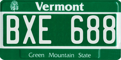 VT license plate BXE688