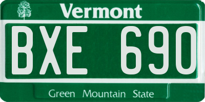 VT license plate BXE690