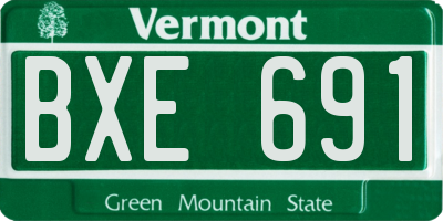 VT license plate BXE691