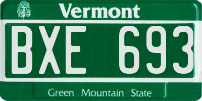 VT license plate BXE693