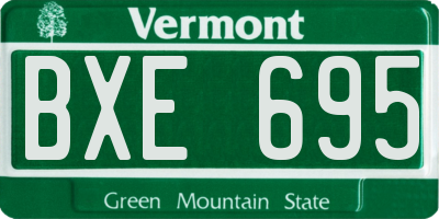 VT license plate BXE695