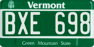 VT license plate BXE698