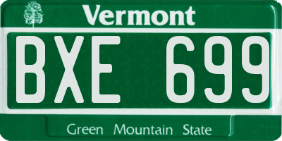 VT license plate BXE699