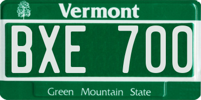 VT license plate BXE700