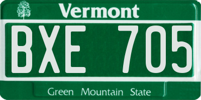 VT license plate BXE705