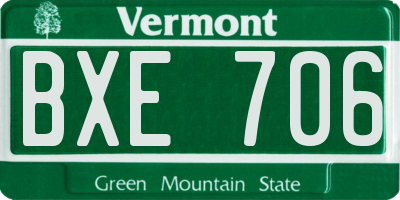 VT license plate BXE706