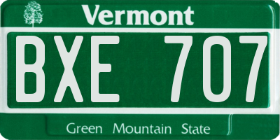 VT license plate BXE707