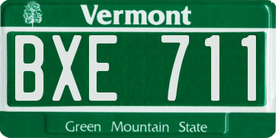 VT license plate BXE711