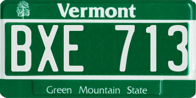VT license plate BXE713