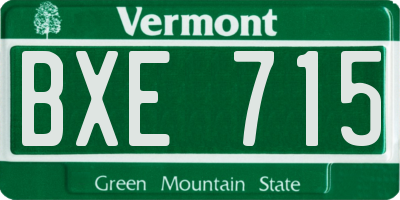 VT license plate BXE715