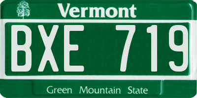 VT license plate BXE719