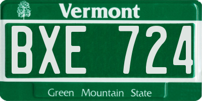 VT license plate BXE724