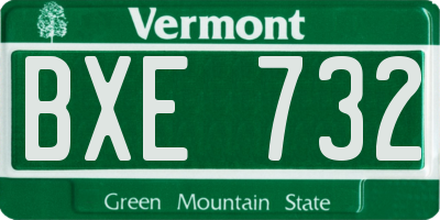 VT license plate BXE732