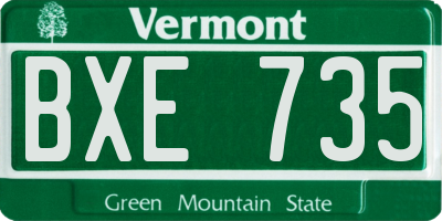 VT license plate BXE735