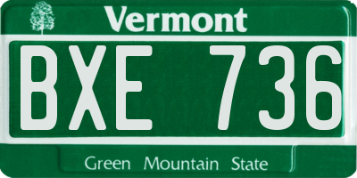 VT license plate BXE736