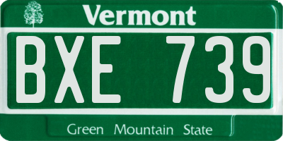 VT license plate BXE739