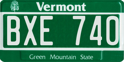 VT license plate BXE740