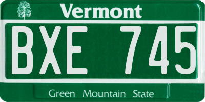 VT license plate BXE745