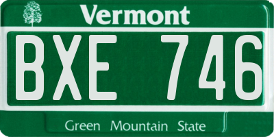 VT license plate BXE746