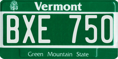 VT license plate BXE750