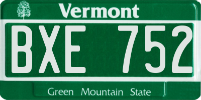 VT license plate BXE752